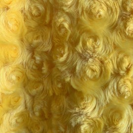 Ruth Yellow Cuddle Minky Rosette Soft Faux Fur Fabric by The Yard - 10083