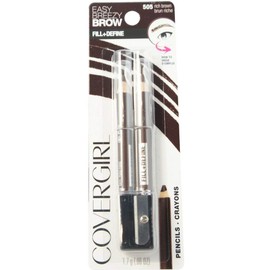 CoverGirl Easy Breezy Brow, Fill+Define Pencils [505] Rich Brown 2 ea​​ ( Pack of 5)​