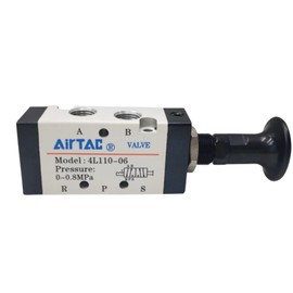 Push-Pull Valve AirTAC 4L110-06 1/8" NPT 5/2 Way Hand Lever 2 Position 5 Way Pneumatic Air Manual Control Direct Acting Type 0-145 PSI