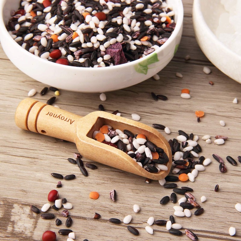 Arroyner 30 PCS Mini Wooden Spoon Mini Bamboo Spoons Small