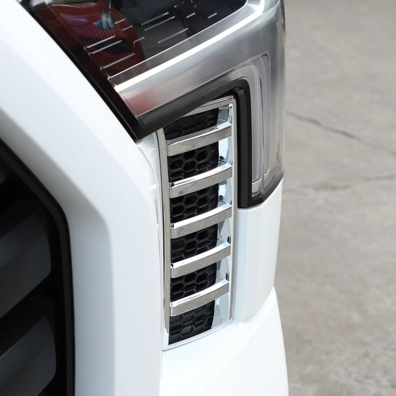 MXtech-23 Chrome Front Headlights Grille Vent Trim Cover Frame for