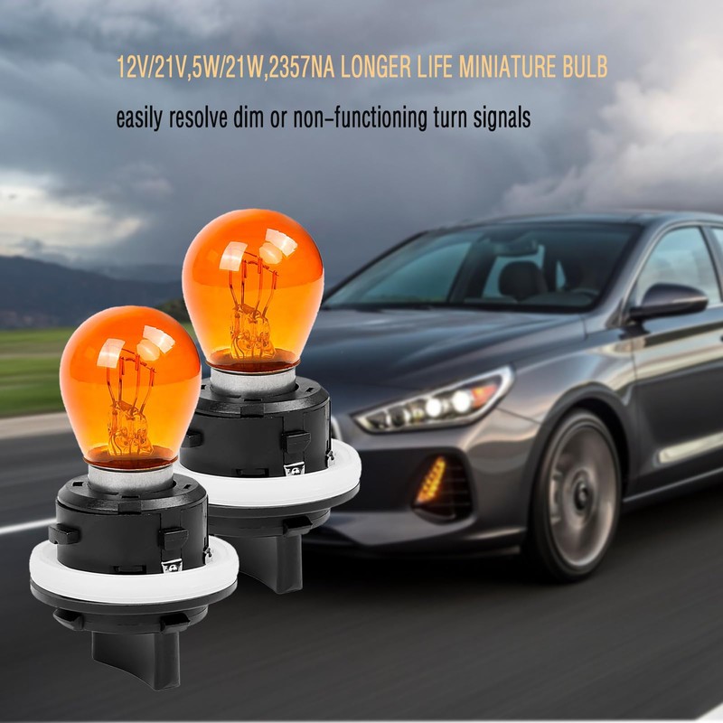 92166-3K000 Front Turn Signal Socket+Bulb for Kia Hyundai, 2Pcs, Amber