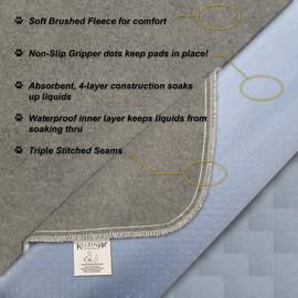 Kluein Pet Playpen Mat 48x65 XXL Washable Puppy Pad Dog Pen Mat Soft Fleece Top Waterproof Non-Slip Dog Mat for; Dog playpen, Whelping Box, Kennel, Potty Training, Travel, Dog, Cat, Bunny, Guinea Pig