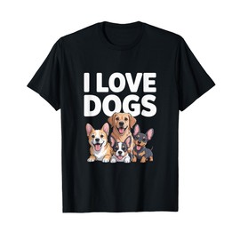 I Love Dogs Cute Puppy Pals Design T-Shirt