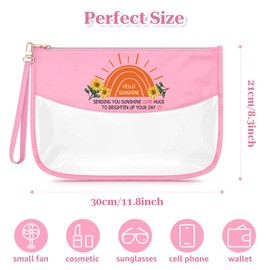 Inspirational Gifts for Women Sunflower Makeup Bag Sunflower Themed Gifts for Mom Friends Teacher Coworker Clear Cosmetic Bag Motivational Birthday Christmas for Daughter Travel Toiletry Pouch