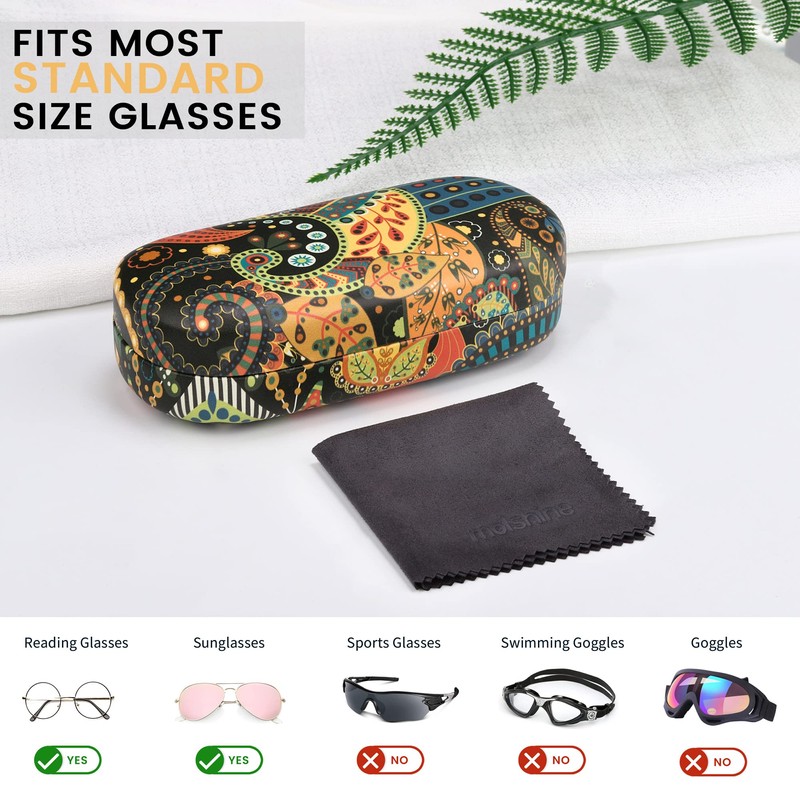 molshine Sunglasses Case Hard Shell Leather Classic Large Glasses Case