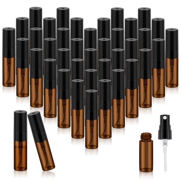 Zhehao 50 Pcs Mini Spray Bottles 3ml Clear Glass Perfume