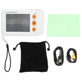 3.5in Portable Video Digital Magnifier 2X‑25X Zoom Electronic Reading Aid with 8 Color Modes for Low Vision White