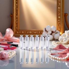 Clear Empty Lip Gloss Tubes Transparent Refillable Lip Balm Bottles Transparent Mini Lipstick Container for DIY Makeup Lip Gloss Lips (3ml) 6 Pack
