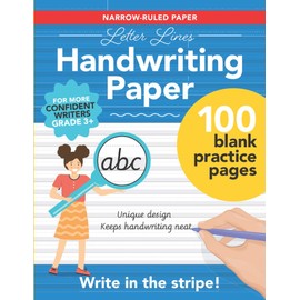 Letter Lines Narrow Ruled Handwriting Paper: 100 blank practice pages with unique guided design – for more confident Grade 3+ writers (Letter Lines Handwriting Paper)