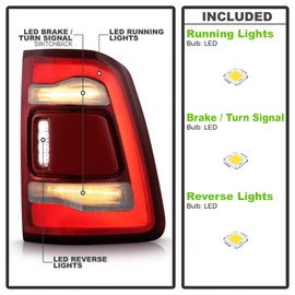 KEEKPO - For [LED Type w/Blind Spot] 2019-2023 Ram 1500 Factory Red Tail Light Brake Lamp Replacement Passenger Side