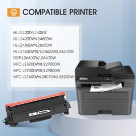 TN830 TN830XL Toner for Brother Printer HL-L2460DW Replacement for Brother TN 830 TN-830XL 830 TN830 XL/V/R Cartridge DCP-L2640DW MFC-L2820DW HL-L2405W HL-L2400D Printer High Yield 4 Black
