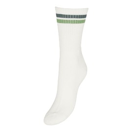 VERO MODA VMMEL STRIPE SPORTY SOCKS NOOS, Snow white/stripes: balm green/forest shade, One size fits all