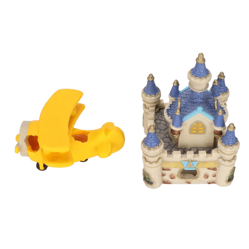 Aquarium Resin Airplane Castle Decoration Simulation Safe Cartoon Fish Tank