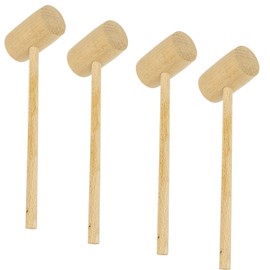 Southern Homewares Wooden Crab Mallet Seafood Lobster Shellfish Cracker Hardwood Hammer Set of 4