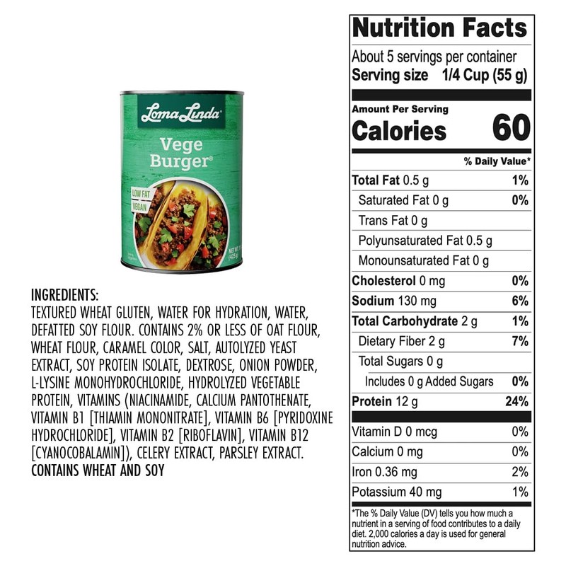 Loma Linda - Plant-Based - Vege Burger (15 oz.) (Pack