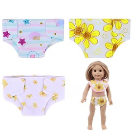 GXGM Pack of 3 Baby Born Nappies, Doll Nappies for Baby Dolls, Doll Accessories, Accessories for Dolls 30-45 cm, Baby Born Nappies 43 cm Reusable (3 Style, A)