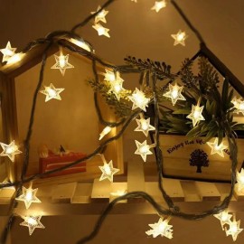 2Pcs 39.3FT 100LED Solar Powered LED Light Strings Beads Fairy Star LightsLight Color: Yellow