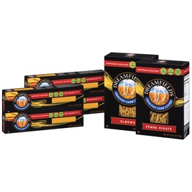 Dreamfields Pasta Healthy Carb Living Variety Six Pack (4 - 13.5 Oz Boxes Spaghetti, 1-13.25 Oz. Box Elbows, 1-13.25 Oz. Box Penne Rigate)