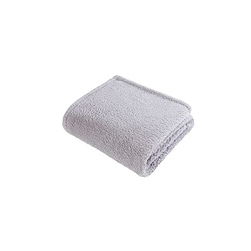 Sleepdown Grey Teddy Throw Over Sofa Super Soft Warm Cosy