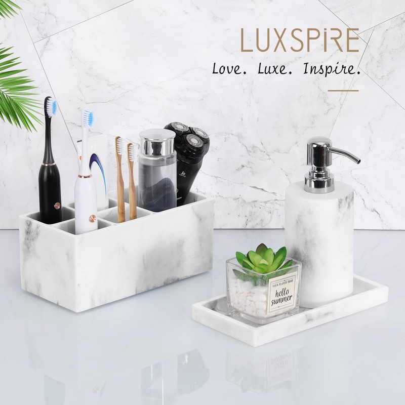 Luxspire Bathroom Vanity Tray, 8 x 4 inch Resin Kitchen