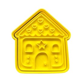 The Cookie Cutter Hub Lebkuchenhaus #4 Ausstechform und passender Präger für Plätzchen Kekse Ton Backen Dekoration