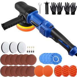 ZanGe Buffer Polisher, Dual Action Polisher 5-Inch with 6 Variable Speeds, Detachable Handle, Car Buffer 5inch Random Orbital Polisher Waxing Kit for Car Detailing Polishing