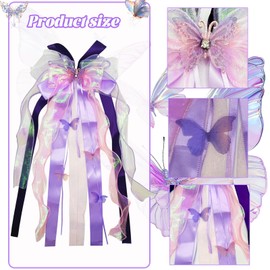 DONGZQAN School Cone Bow, Sugar Bags Bow, 60 x 20 cm, School Cone Bow, Girls Decoration, Sugar Bags Bow, Light Purple, Craft Set, School Cone Bow (Purple)