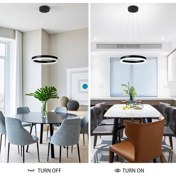 Does not apply Black Led Ring Chandelier - Modern Adjustable