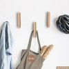 FCOWK Wall Hooks 4 Pack Coat Hooks Mounted Natural Wood