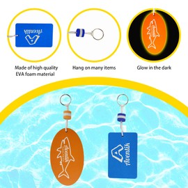 Riverruns Floating Key Ring Glow in Dark Lightweight Water Buoyant Key chain, Boat Kayak Key Chains for Water Sports (Orange-Large-1pack)