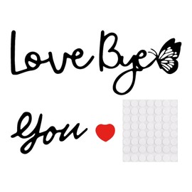 Love You Bye Door Sign,Wooden Modern Minimalist, Handcrafted Plywood Script,Elegant Wall Decor Sticker for Hallway,Express,Easy Installation,Daily Dose of Positivity,Butterfly for Adding a Warm
