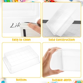 18 Pack Paper Organizer Bins Classroom Storage Tray Letter Size Flat Storage Tray Plastic Art Trays Classroom Pencil Organizer Baskets for School Office Teacher Book Organization(Transparent)