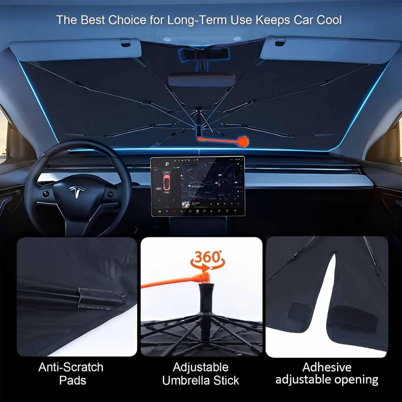 UOER Car Windshield Sun Shade Umbrella, Black Eyes Windshield Sunshades