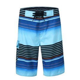 unitop Pantalones cortos de surf para hombre, de secado rápido, Azul / Patchwork, 28