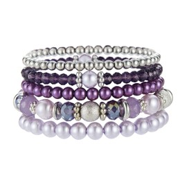 FULU AUTUMN Women's Crystal Beads Bracelet Multilayer Stones Bracelet Boho Fashion Jewellery Best Friend Gifts, Zinc, No gemstone