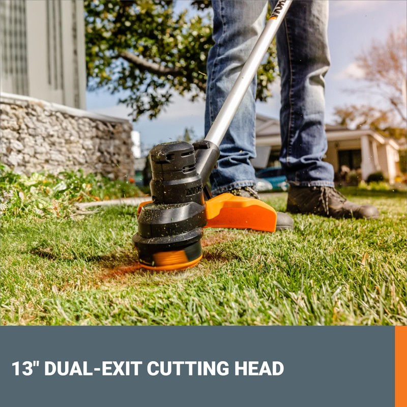 WORX Cordless String Trimmer, 13'' Electric Weed Eater with Dual-Exit