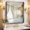 CIRCUMI Black Bathroom Mirror, 30"x36" Rectangular Mirror with Deep Metal