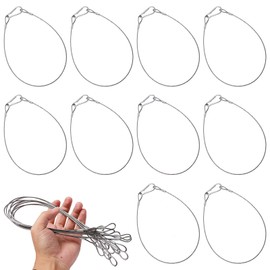 Pilikoll 10 Pcs 50cm Safety Cable Locks with Carabiner Hook Security Wire Rope with Double Loop 2mm Dia Stainless Steel Lanyard Cables Flexible Steel Cable Security Wire Ropes for Homes Doors Fences