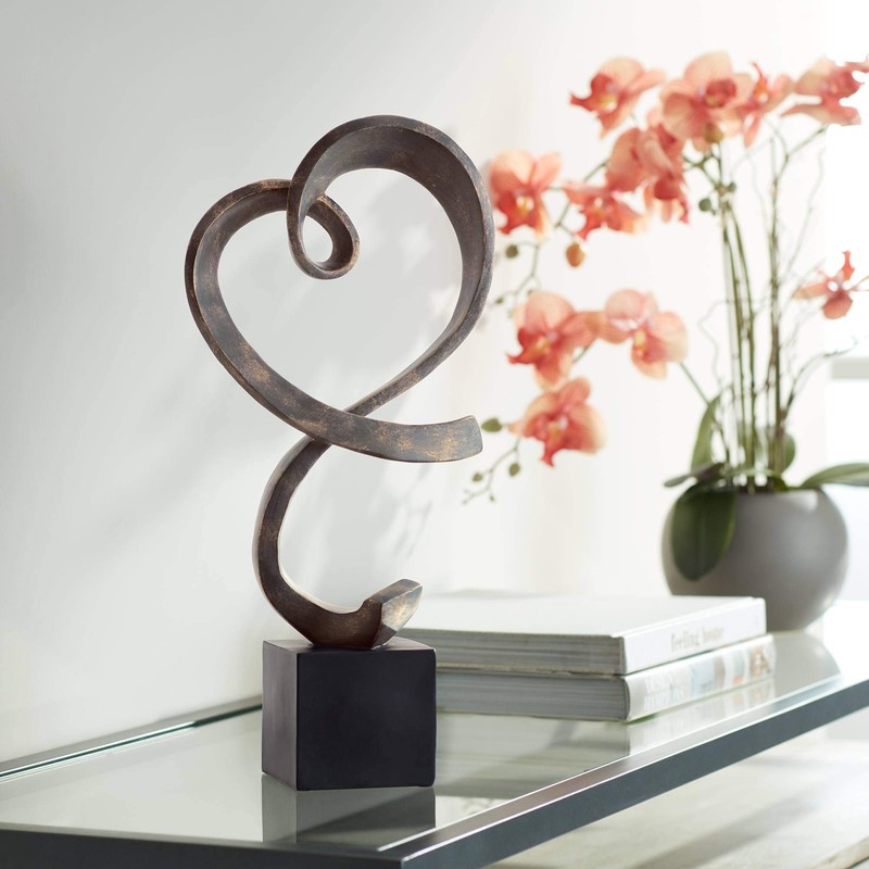 Studio 55D Swirling Heart 17 1/4" High Brushed Nickel Modern