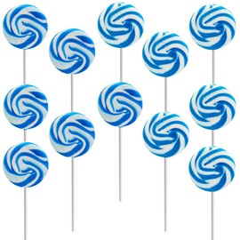 Fruidles Blue-Raspberry Swirl Lollipops 12-Pack Candy Sweets, Party Favors, 1.5" Inch Individually Wrapped Treat