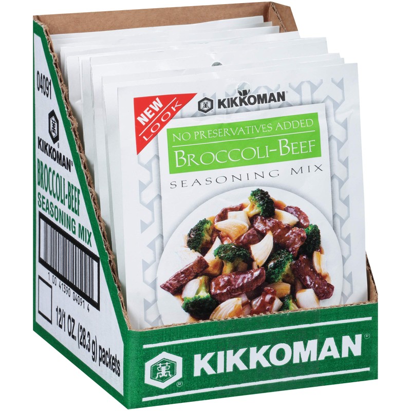 Kikkoman Broccoli Beef Seasoning Mix, 1oz packet (12 pack)