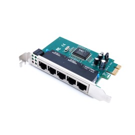 Computer District - Network Card 5 Ports RJ45 Switch Fast Ethernet - 10Mbps / 100Mbps - PCI Express X1 - (PCI-E PCIE) - Chipset IC Plus IP175
