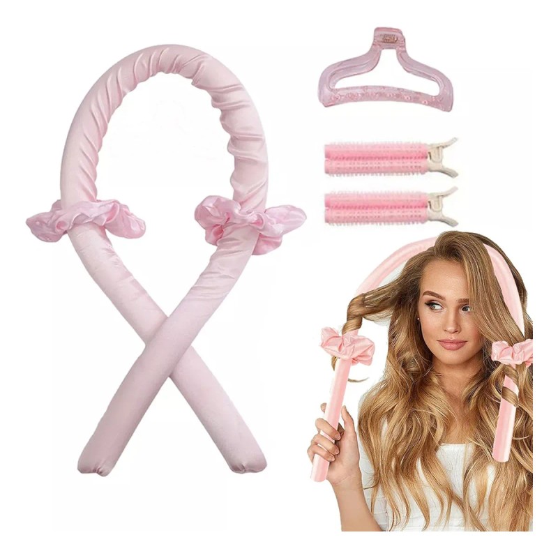 6pzs Curly Ondas En Cabello Rizos Sin Calor Tubo2 Scrunchie