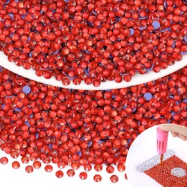 2500Pcs Hotfix Rhinestones for Clothing, Light Siam SS16 Iron On Flatback Glass Gems, Bedazzler Crystals Rhinestones for Crafting Clothes Hats Shoes Fabric Bedazzling Decor Nail Art