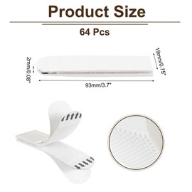 PATIKIL 64 Pairs (128 Strips) Picture Hanging Strips, Heavy Duty Picture Hanging Strips Kit Removable Wall Hanging Strips Without Nails for Decorations, White 93x19mm