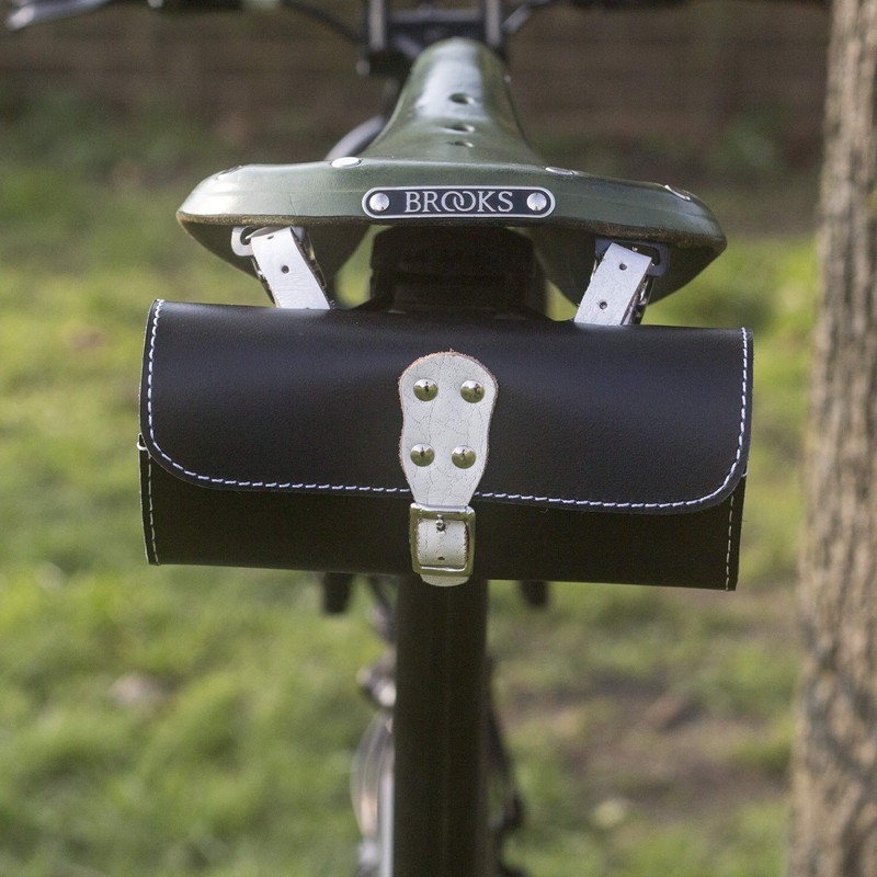 Leather Tool Bag Bike Saddle Bag Handcrafted Bike Bag BLACK