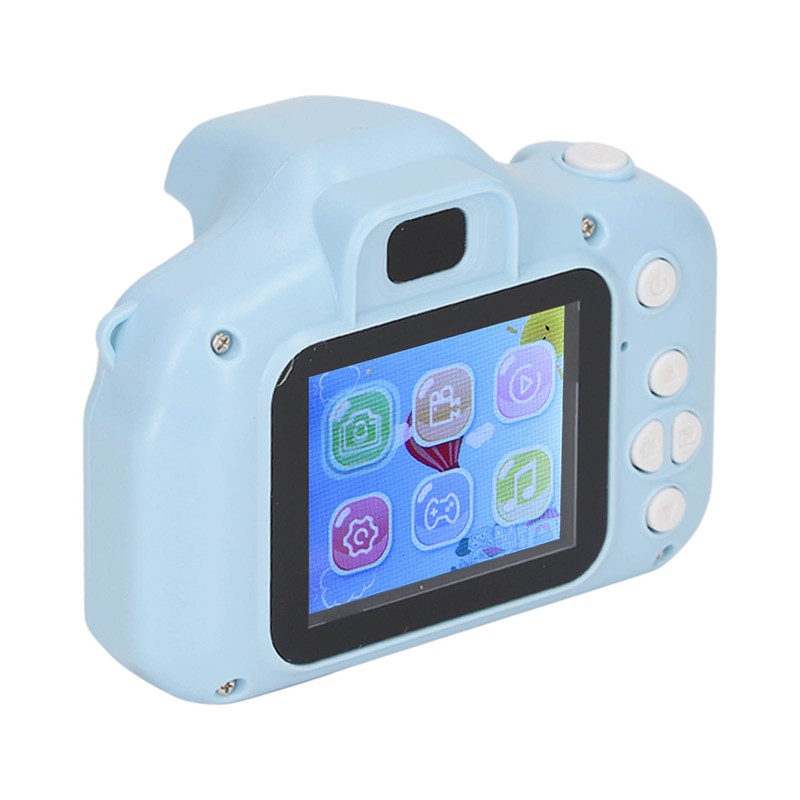 Kids Camera 2.0in IPS Screen Blue Comfortable Grip Rounded Body