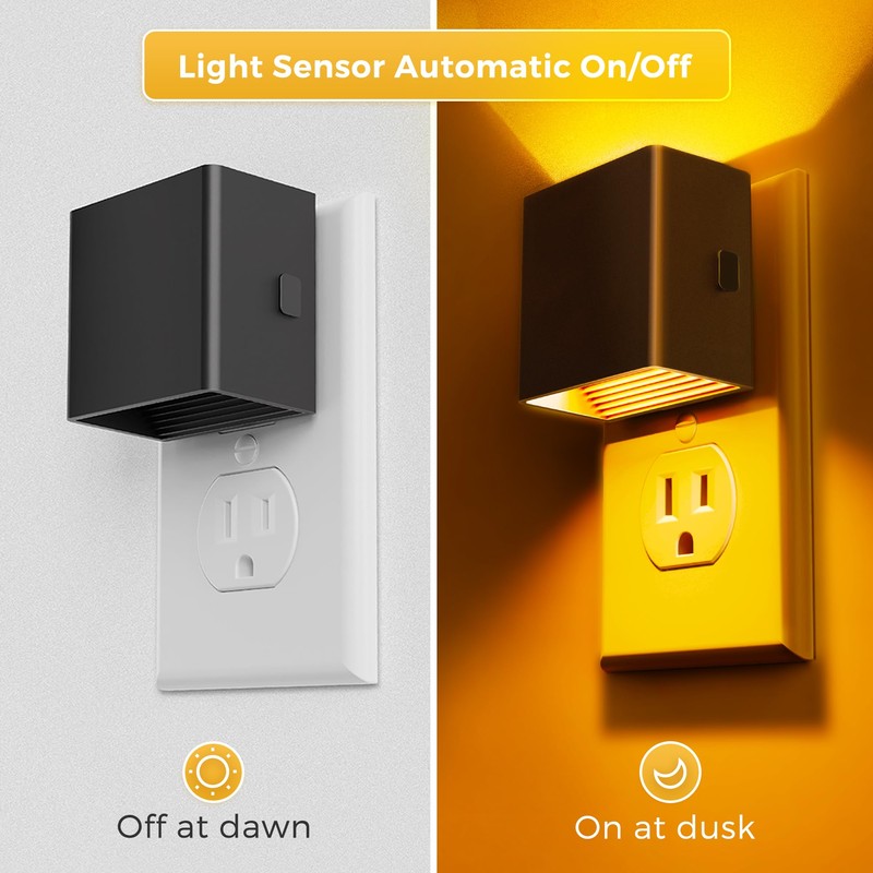 L LOHAS LED Night Light,Night Lights Plug into Wall,[2-Pack] Dimmable