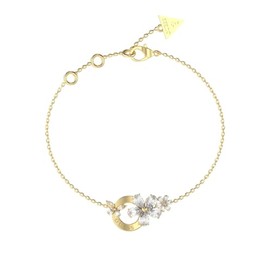 GUESS Gold Steel Lily Bracelet, one size, Stainless Steel, Crystal